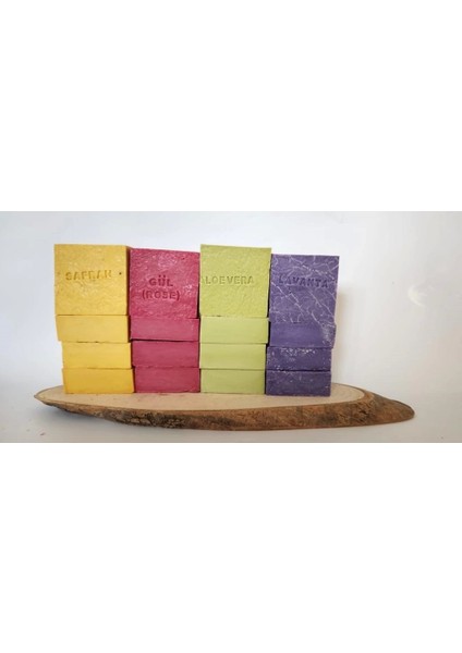 Doğal Üretim Sabunu Karışık (Safran-Gül-Lavanta-Aleovera)16'lı Set