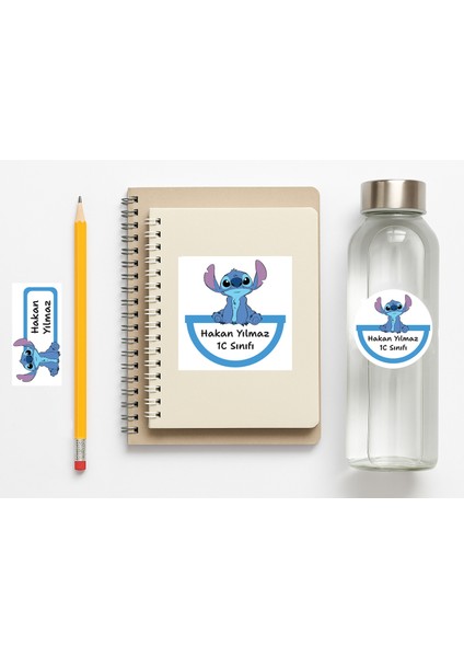 188 Adet Stitch Kişiye Özel Okul Etiketi | Kalem Defter Kitap Için Isim Yazılabilir Sticker Seti Model:19 fiyatları