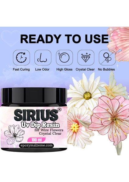 Sirius Yoğun Kıvamlı Dip Uv Reçine – Tel Için Uygun (Akmayan)-Hızlı Kürlenen 100ML fırsatları