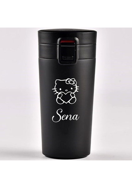 Kişiye Özel Paslanmaz Çelik 380 ml Vakumlu Hello Kitty Baskılı Termos - Isı Yalıtımlı, Sızdırmaz Kapak fiyatları