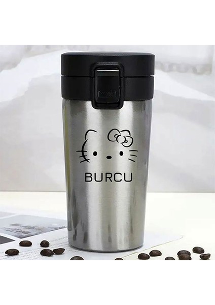 Kişiye Özel Paslanmaz Çelik 380 ml Vakumlu Hello Kitty Baskılı Termos - Isı Yalıtımlı, Sızdırmaz Kapak fiyatları