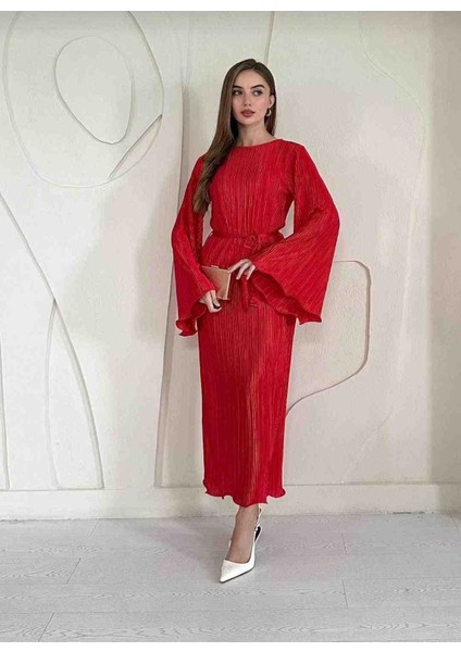 Ispanyol Kol Pliseli Elbise modelleri