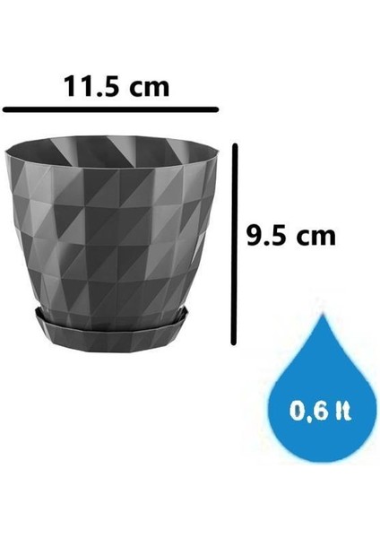 So-Krt1 Dekoratif Kristal Saksı Takımı 0.6 Lt Antrasit 5 Adet fiyatları