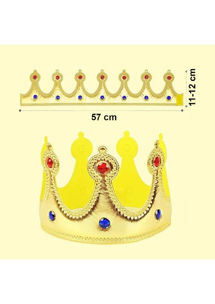 Nessiworld Altın Renk Eva Malzemeden Imal Çocuk Kral Tacı 57 cm modelleri