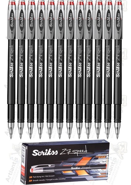 Kırmızı Pilot Kalem Speed 27 12 Adet Scrikss Pilot Kalem 0.7 mm Roller Uçlu Pilot Kalem Ince Uçlu Likit Mürekkepli Pilot