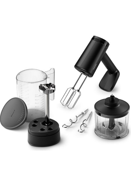 5000 Serisi Güçlü El Mikser Seti 500W, El Blender Aparatı, Doğrayıcı Aparatı, Ölçekli Akıllı Saklama Kabı, 5 Hız Ayarı ve Turbo, HR3781/20