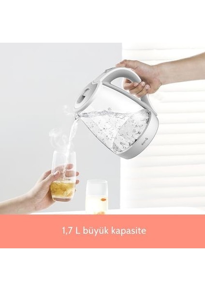 SH30W 1,7lt Mavi Işıklı Cam Kettle & Su Isıtıcı modelleri