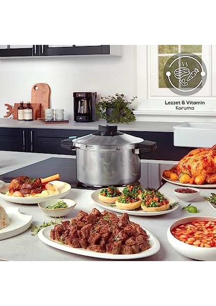 Quick And Safe Indüksiyon Tabanlı Düdüklü Tencere Seti 4+6 Lt modelleri