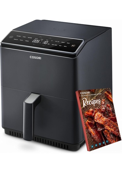 Sıcak Hava Fritözü Ikili Isıtma Sistemi, 6.4 L'lik Kapasite, Ön Isıtma ve Sallama Gerektirmez, Uygulamadan Kontrol Edilebilir, Bulaşık Makinasında Yıkanabilir