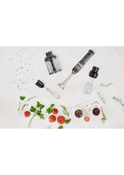 + Decker BCKM1014KG-QW Kitchen Wand 4 Parça Şarjlı, Kablosuz El Blender Seti, Gri modelleri