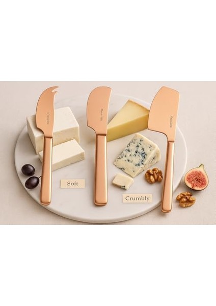 Mauviel 3 Parça Peynir Bıçak Seti - Paslanmaz Çelik - Özel Tasarım Sap - Sert, Yumuşak ve Ezine Peynirler Için Uygun fiyatları