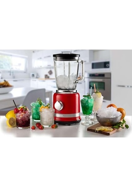 Moderna Blender Kırmızı 0585/00-4 Paslanmaz Çelik Bıçak, 4 Hız Fonksiyonu, 1000 Watt, 1,5 Litre, Cam Hazne, Buz Kırma Fonksiyonu, Malzeme Eklenebilir Kapak fiyatları