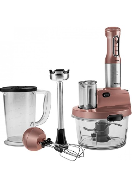 Mastermaid Prosteel 2500W 6 Bıçaklı Uzun Blender Ayaklı Cam Mutfak Robotu, Rosegold