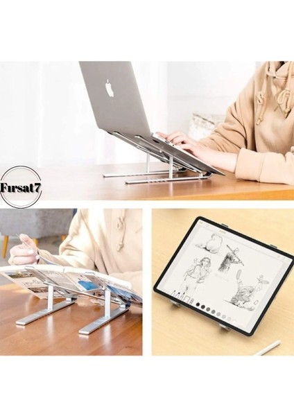 Katlanabilir Alüminyum Metal Laptop Standı Macbook Notebook Uyumlu Taşınabilir Bilgisayar Standı fiyatları
