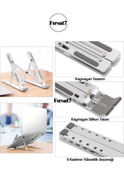 Katlanabilir Alüminyum Metal Laptop Standı Macbook Notebook Uyumlu Taşınabilir Bilgisayar Standı modelleri