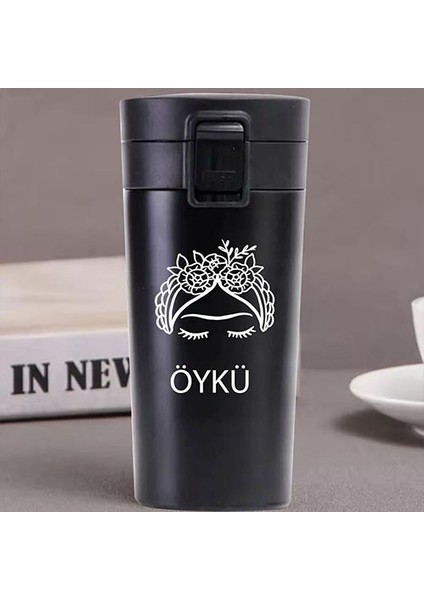 Kişiye Özel Paslanmaz Çelik 380 ml Vakumlu Frida Baskılı Termos - Isı Yalıtımlı, Sızdırmaz Kapak