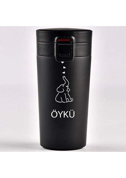 Kişiye Özel Paslanmaz Çelik 380 ml Vakumlu Fil Baskılı Termos - Isı Yalıtımlı, Sızdırmaz Kapak modelleri