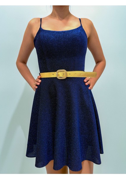 Simli Askılı Kemerli Mini Elbise modelleri