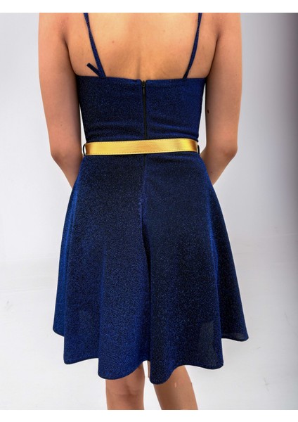 Simli Askılı Kemerli Mini Elbise fırsatları