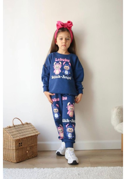 Labubu Desenli Lacivert Renkli Eşofman Alt-Üst Takım modelleri