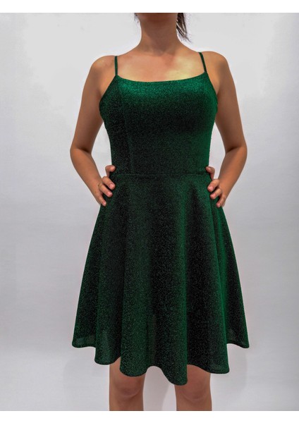 Simli Askılı Kemerli Mini Elbise fırsatları