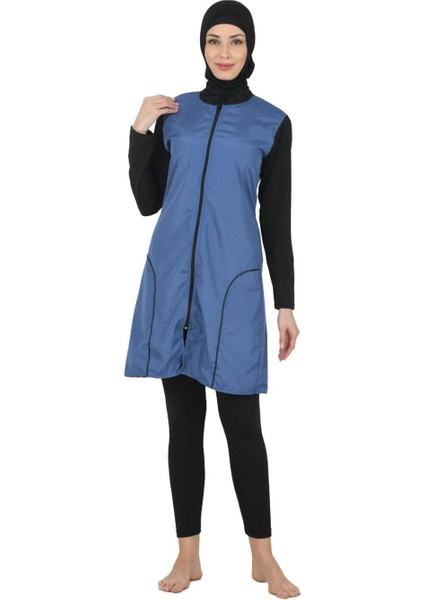 Fantasy 3372 Bayan Tam Kapalı Paraşüt Kumaş Tesettür Mayo