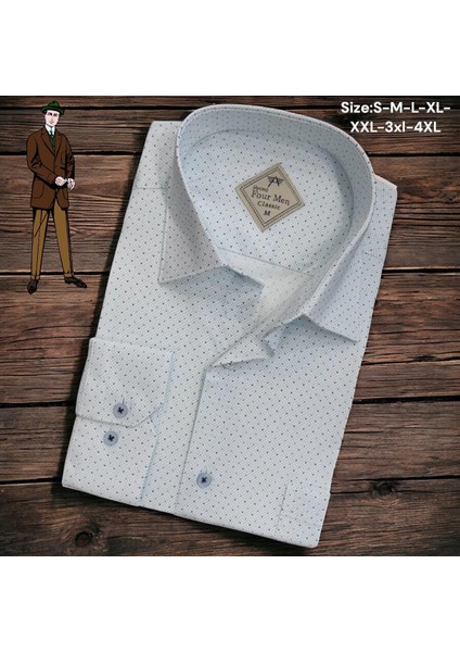 Linen Keten Klasik %100 Cotton Uzun Kollu Terletmeyen Tek Cepli Kapaklı Beyaz Gömlek (Regular Kalıp)