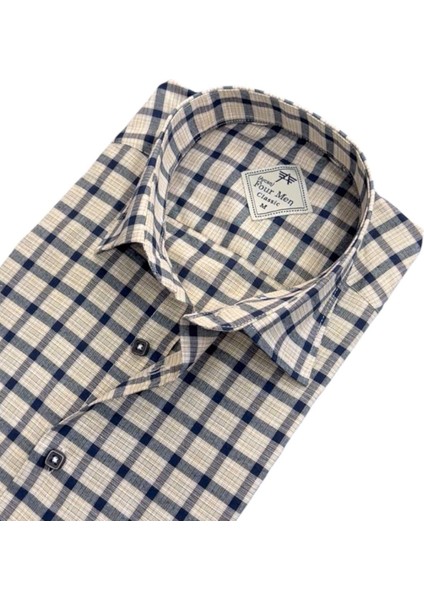 Linen Keten Klasik %100 Cotton Uzun Kollu Terletmeyen Iki Cepli Kapaklı Krem Gömlek (Regular Kalıp) fiyatları