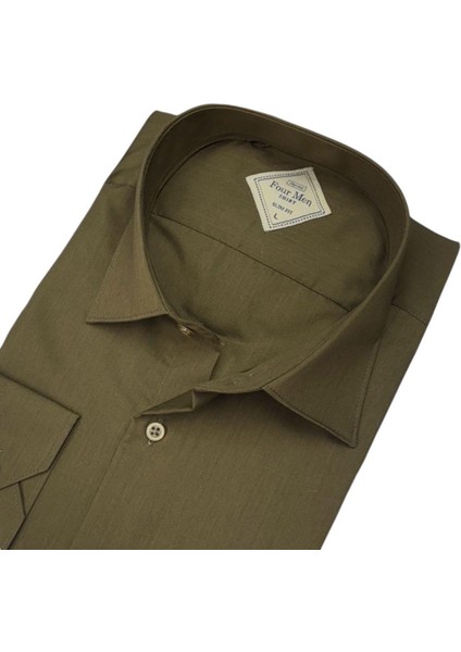 Linen Keten Klasik %100 Cotton Uzun Kollu Terletmeyen Yeşil Gömlek (Regular Kalıp) fiyatları