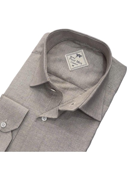 Linen Keten Klasik %100 Cotton Uzun Kollu Terletmeyen Tek Cepli Kapaklı Krem Gömlek (Regular Kalıp) fiyatları