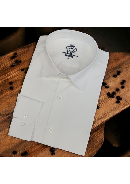 Linen Keten Klasik %100 Cotton Uzun Kollu Terletmeyen Beyaz Gömlek (Regular Kalıp)