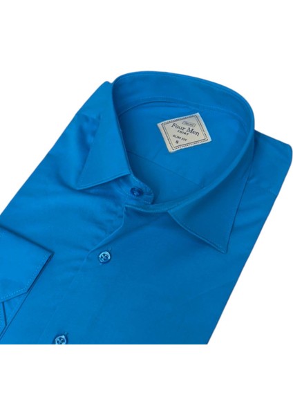 Linen Keten Klasik %100 Cotton Uzun Kollu Terletmeyen Mavi Gömlek (Regular Kalıp) fiyatları