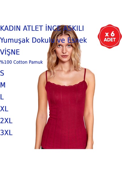 Kadın Ince Askılı Atlet Penye Beyaz Siyah Somon Ekru Vişne Gri 6 Adet modelleri