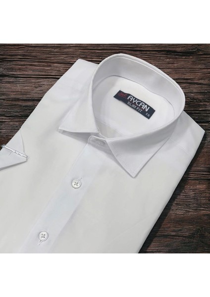Linen Keten Klasik %100 Cotton Kısa Kollu Terletmeyen Slim-Fit Beyaz Gömlek (Regular Kalıp) fiyatları