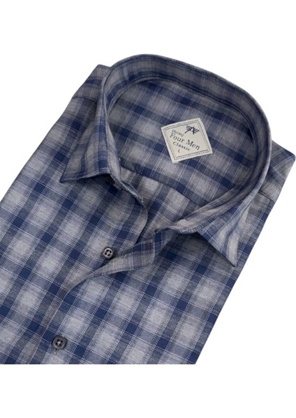 Linen Keten Klasik %100 Cotton Uzun Kollu Terletmeyen Iki Cepli Kapaklı Gri Gömlek (Regular Kalıp) fiyatları