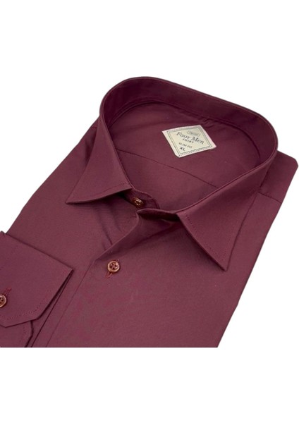 Linen Keten Klasik %100 Cotton Uzun Kollu Terletmeyen Kırmızı Gömlek (Regular Kalıp) fiyatları