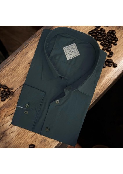 Linen Keten Klasik %100 Cotton Uzun Kollu Terletmeyen Gri Gömlek (Regular Kalıp)