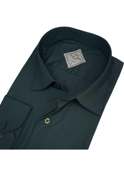 Linen Keten Klasik %100 Cotton Uzun Kollu Terletmeyen Gri Gömlek (Regular Kalıp) fiyatları