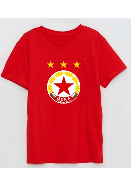 Pfk Cska Sofia 1948 Пфк Цска Baskılı Pamuklu Tişört
