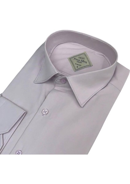 Linen Keten Klasik %100 Cotton Uzun Kollu Terletmeyen Lila Gömlek (Regular Kalıp) fiyatları