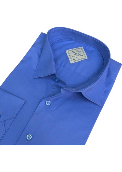 Linen Keten Klasik %100 Cotton Uzun Kollu Terletmeyen Mavi Gömlek (Regular Kalıp) fiyatları