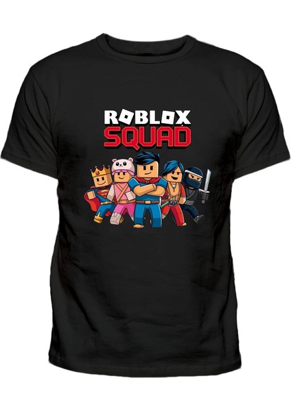 Roblox Squad Baskılı Pamuklu Çocuk Tshirt