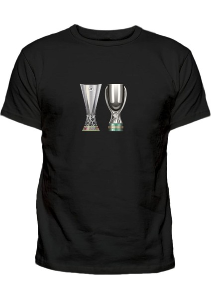 Uefa ve Süper Kupa Baskılı Pamuklu Erkek Regular Tshirt