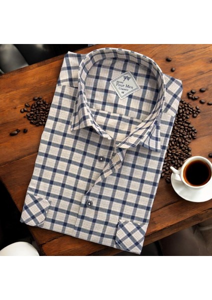 Linen Keten Klasik Kısa Kollu Iki Cepli Kapaklı Beyaz Baba Gömleği (Regular Kalıp)