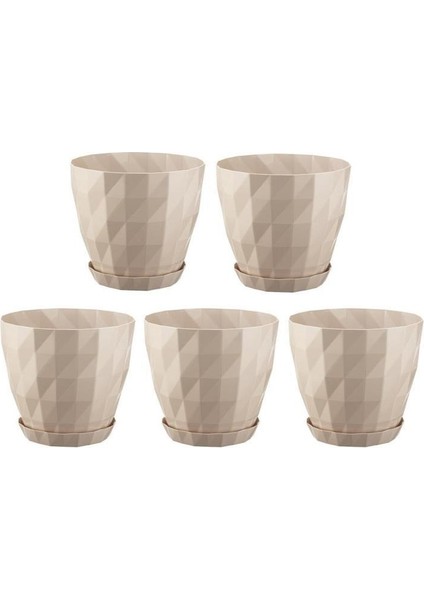 So-Krt2 Dekoratif Kristal Saksı Takımı 1.15 Lt Kirli Beyaz 5 Adet