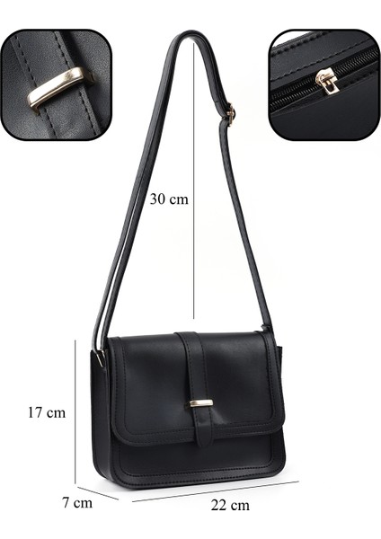 Siyah SHK127 Suni Deri Iç Fermuar Cepli Çıtçıt Kapamalı El,kol ve Omuz Çantası U:17 E:22 G:7 cm fırsatları
