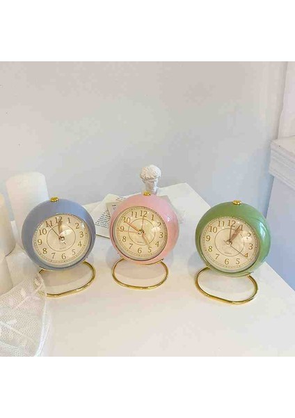 Modern Renkli Quartz Masa Saati Lüks Dekoratif Şık Metalik Standlı Işıklı Alarmlı Pilli Çalar Saat fiyatları