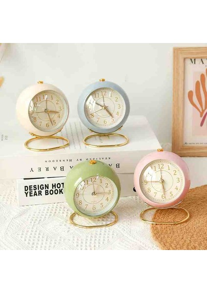 Modern Renkli Quartz Masa Saati Lüks Dekoratif Şık Metalik Standlı Işıklı Alarmlı Pilli Çalar Saat indirimleri