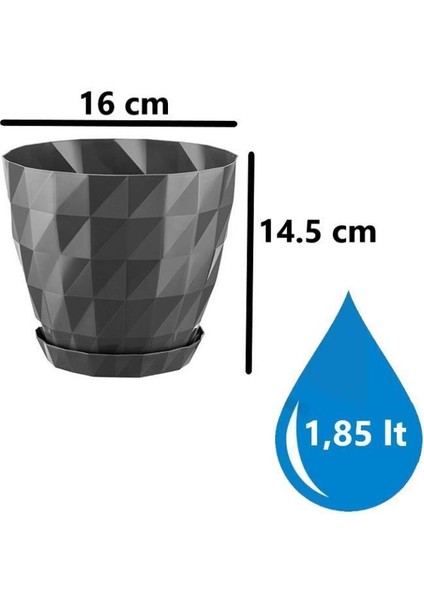 So-Krt3 Dekoratif Kristal Saksı Takımı 1.85 Lt Antrasit 5 Adet fiyatları
