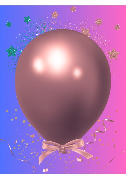 10’lu Krom Pembe Balon – 12 Inç, Ayna Efektli Metalik Parti Balonu